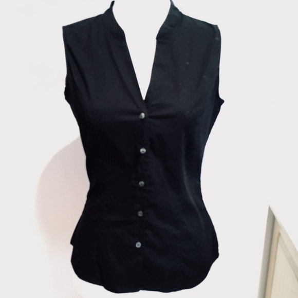H&M Tops - H&M Black Cotton Sleeveless Blouse, 6